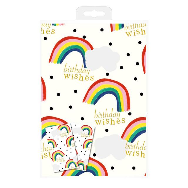 Caroline Gardner Rainbow Gift Wrap Sheets & Tags, 2 per Pack