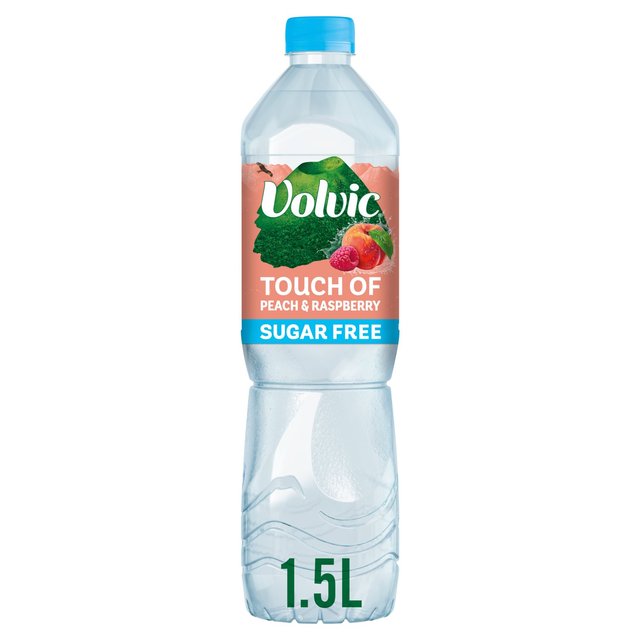 Volvic Touch of Fruit Sugar Free Peach & Raspberry Natural Flavoured Water, 1.5L