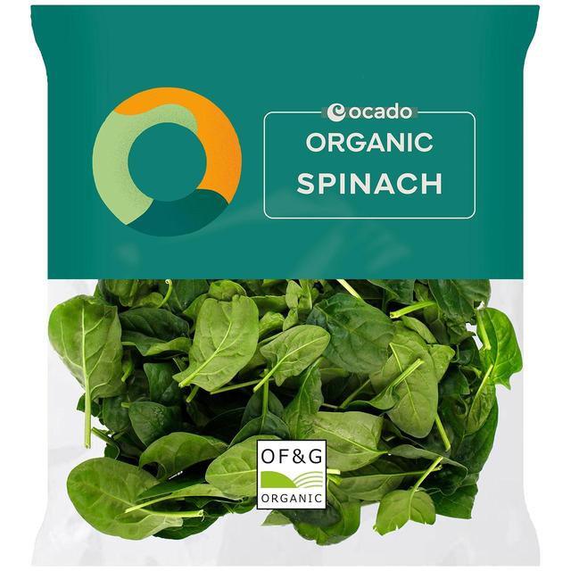 Ocado Organic Washed Spinach, 200g