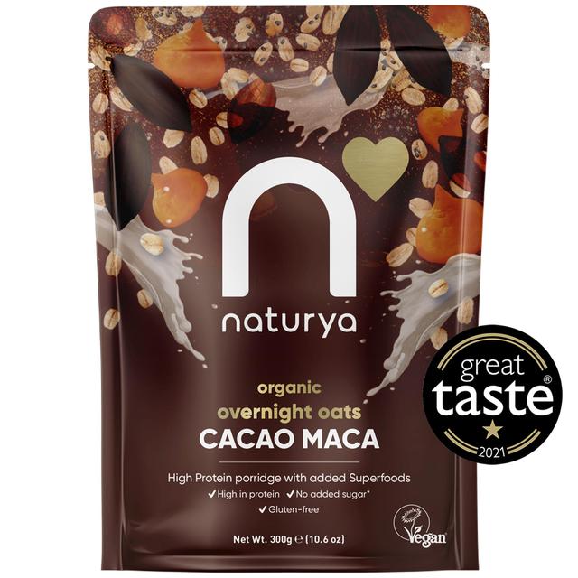 Naturya Organic Overnight Breakfast Oats Cacao Maca, 300g