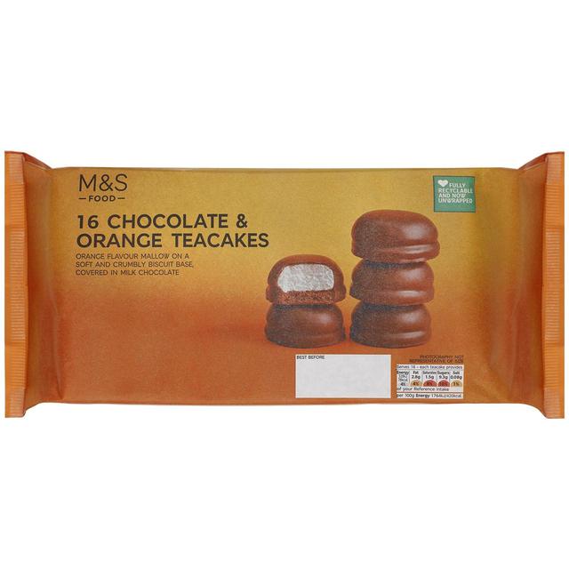 M & S 16 Chocolate & Orange Teacakes, 280g