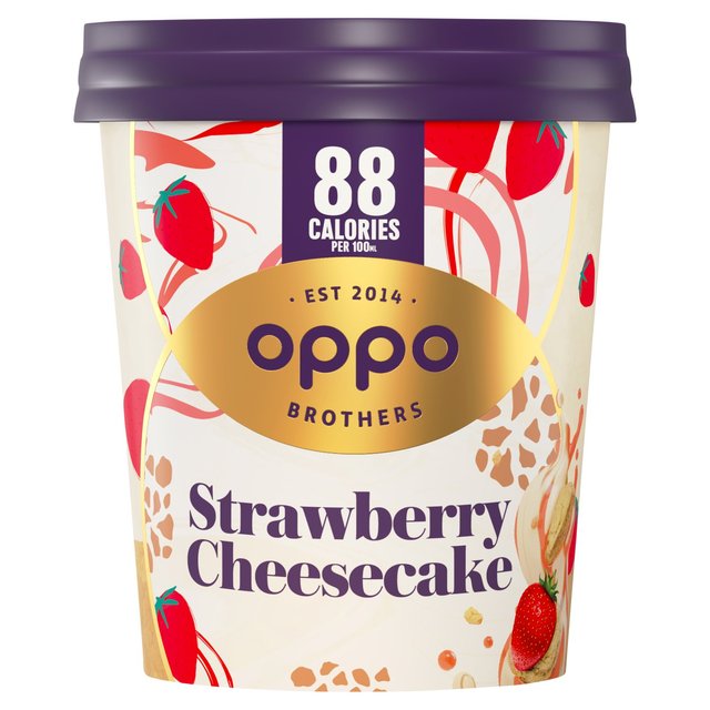 Oppo Brothers Strawberry Cheesecake Ice Cream, 475ml