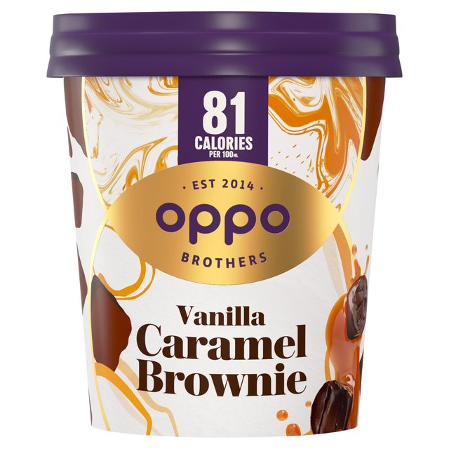 Oppo Brothers Vanilla Caramel Brownie Ice Cream475ml, 475ml
