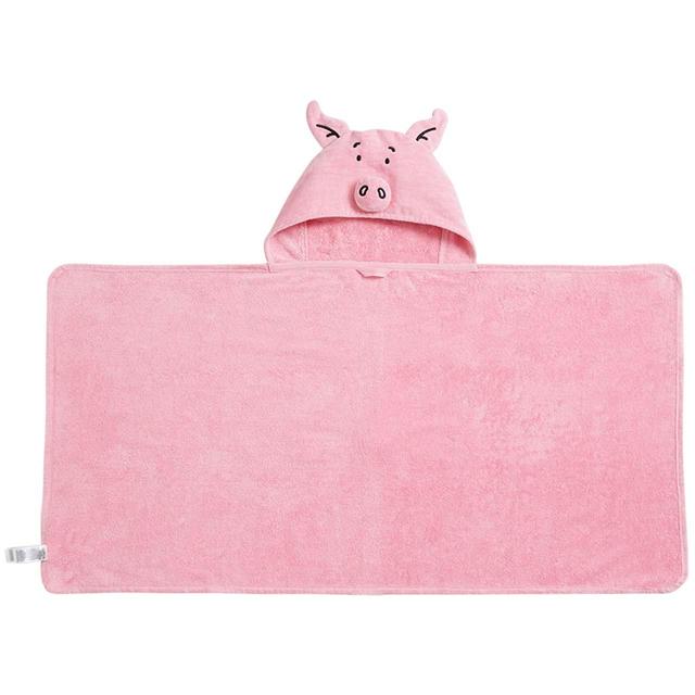 M & S Pure Cotton Percy Pig Kids Hooded Towel, 6-8 Years, 6-8 Years