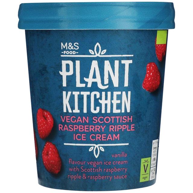 M & S Vegan Plant Kitchen Raspberry Ripple Ice Cream, 325ml