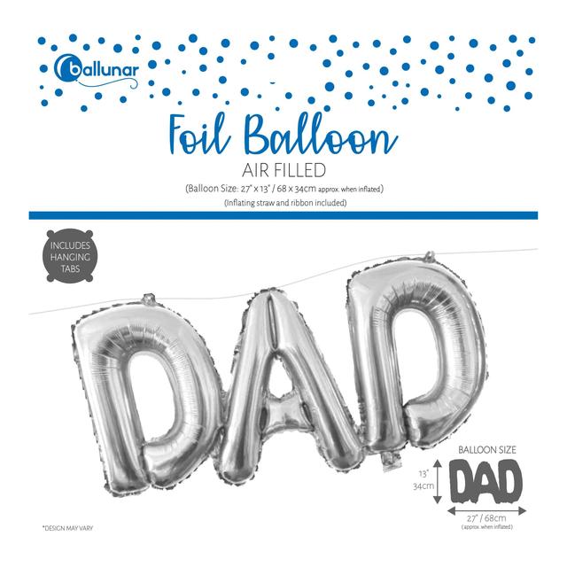 Eurowrap Dad Foil Balloon IN Silver 48’S