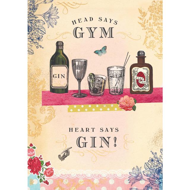 Head Says Gym Hearts Says Gin Card