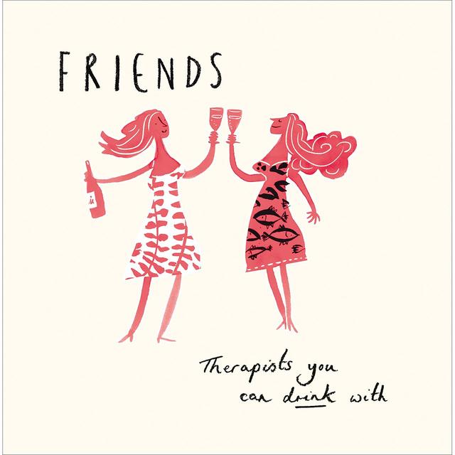 Pink and Black Friends..Therapists you can Drink With Card, One Size