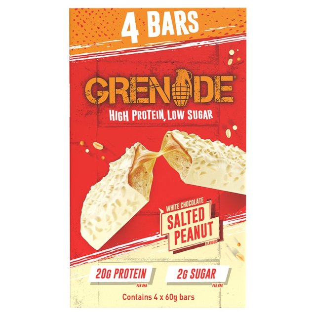 Grenade Bars White Chocolate Salted Peanut Multi-Pack, 4 Per Pack