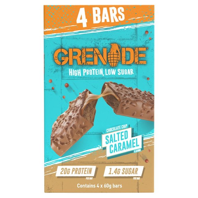 Grenade Bars Chocolate Chip Salted Caramel Bars Multipack, 4 Per Pack