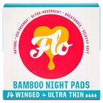 FLO Bamboo Sanitary Night Pads, Winged & Ultra Thin 