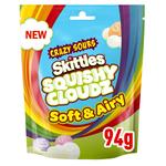 Skittles Squishy Cloudz Sour Sweets Fruit Flavoured  Sweets Pouch Bag
