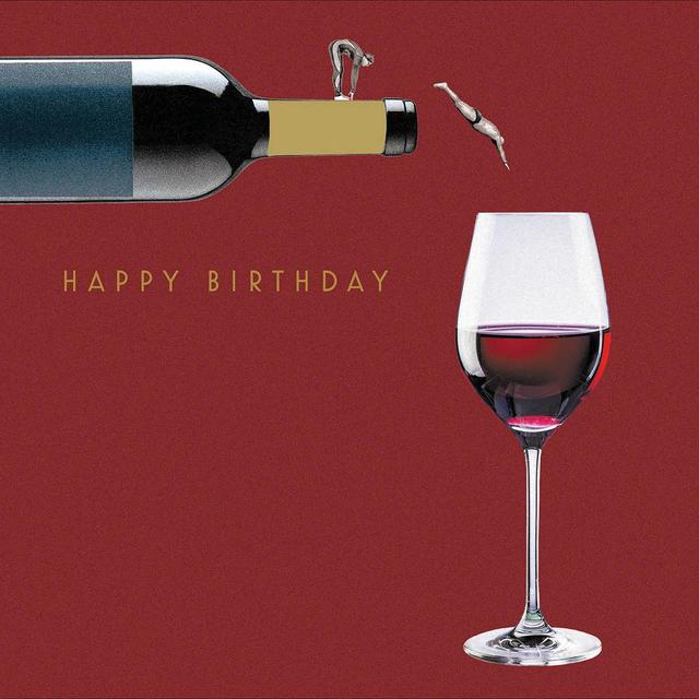 Happy Birthday Wine Glass Divers Card