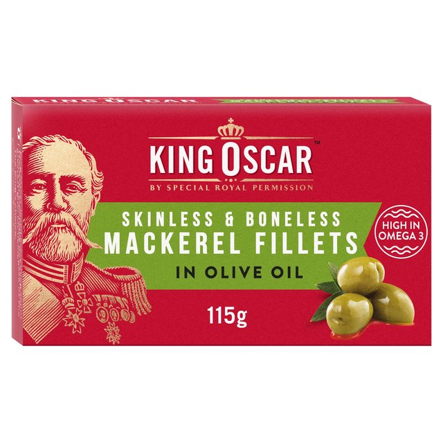 John West Mackerel Fillets in Olive Oil, King Oscar, 115g