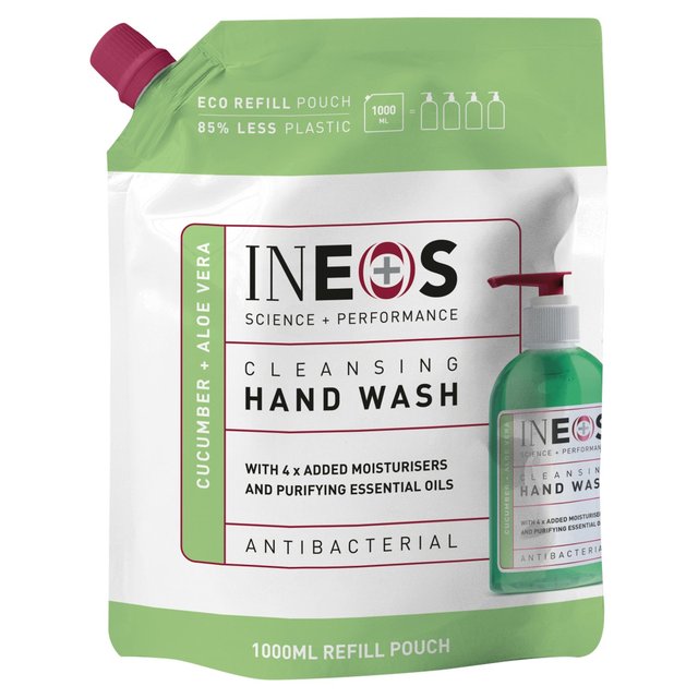 Ineos Cleansing Hand Wash Refill With Cucumber & Aloe, 1000ml
