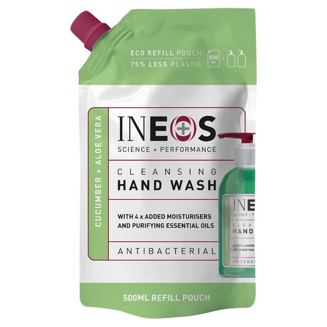 Ineos Cleansing Hand Wash Refill With Cucumber & Aloe, 500ml
