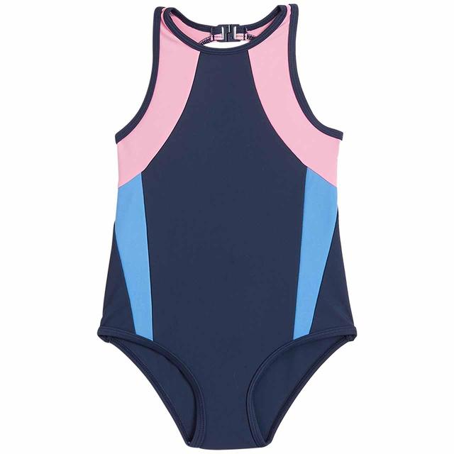 M & S Navy Blue, and Blue Sports Swimsuit, 3-4 Years