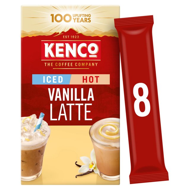 Kenco Vanilla Iced Hot Latte Instant Coffee 8 Sachets, 8 Per Pack