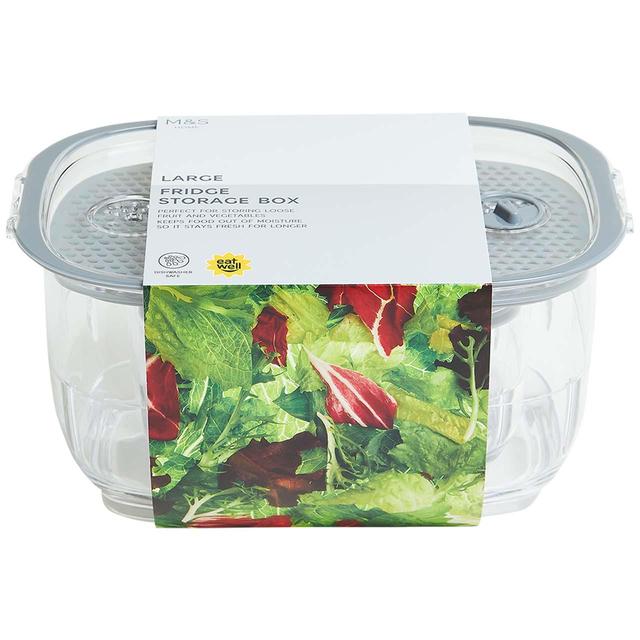 M & S Clear and Grey Nesting Fridge Storage Containers, 3 Per Pack