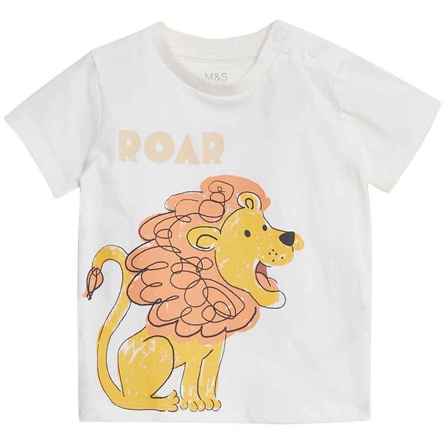 M&S Lion T-Shirt 0M-3Y | Ocado