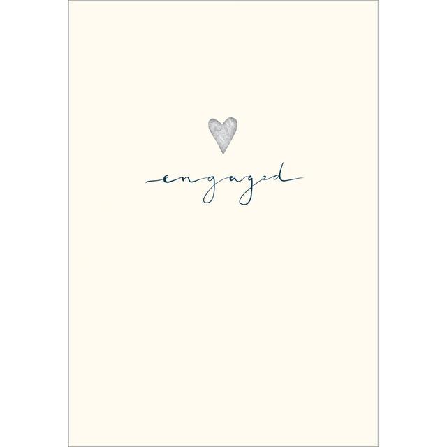 Silver Heart Engaged Card