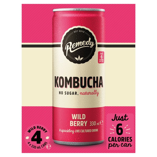 Remedy Kombucha Wild Berry Multipack, 4 x 330ml