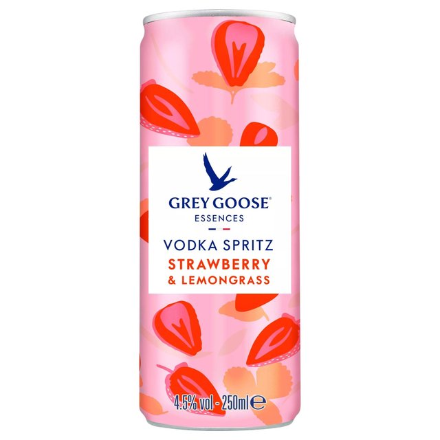Grey Goose Gluten Free Essences Strawberry and Lemongrass Vodka Spritz, 250ml