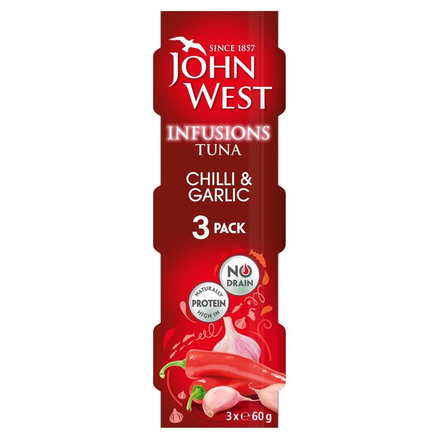 John West Tuna Infusions Chilli & Garlic, 60g, 3 x 60g