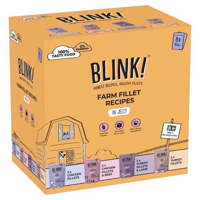 Blink! Farm Fillet Selection In Jelly Multipack Pouches, 8 x 85g