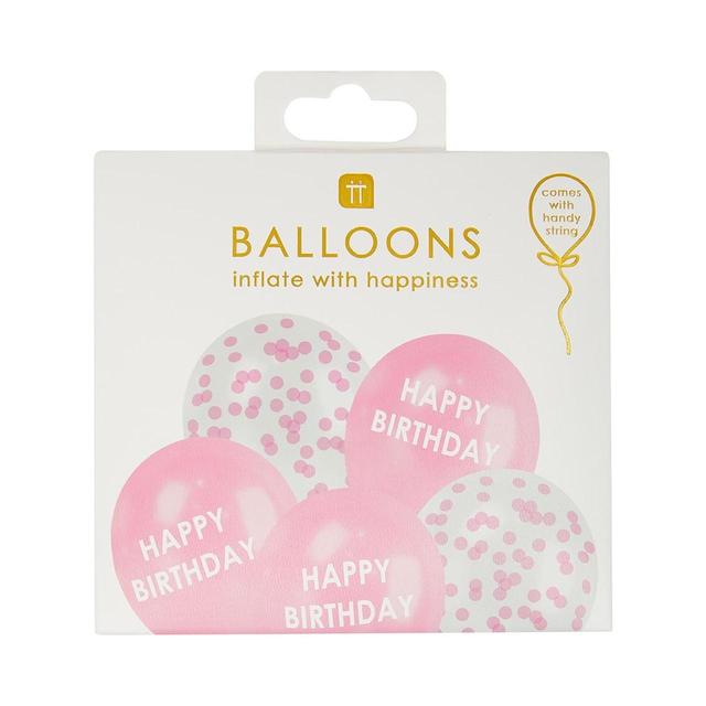 Talking Tables Pink Latex Balloons, 5 Per Pack