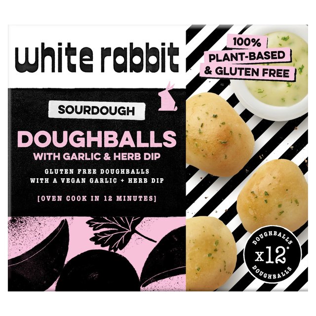 White Rabbit Gluten Free Doughballs Pack of 12 With Garlic Herb Butter, 220g
