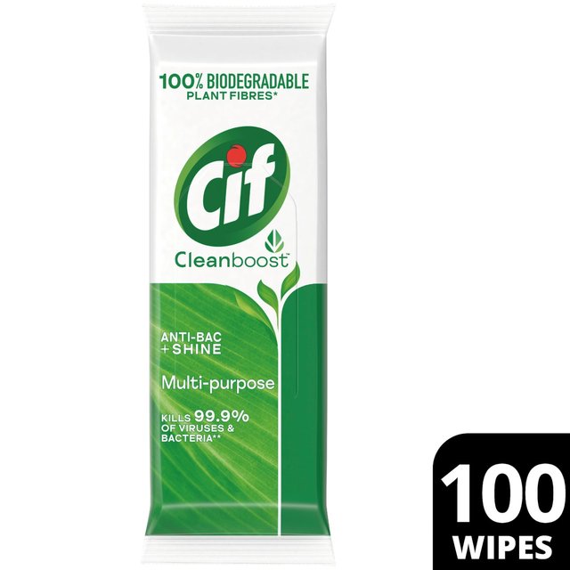 CIF Anti-Bacterial Wipes, 100 Per Pack
