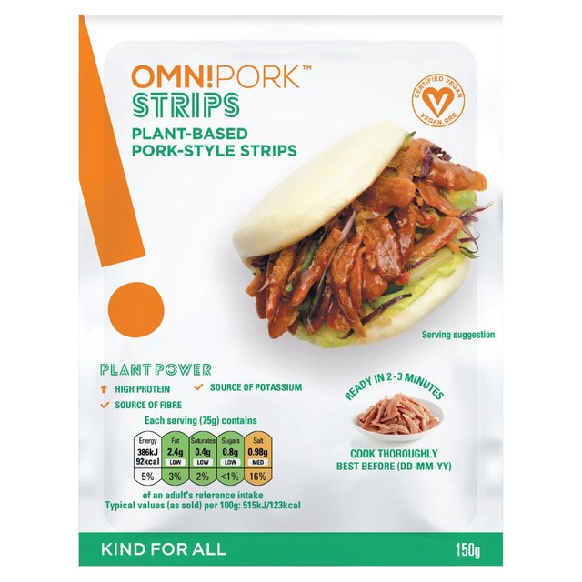 OmniFoods Strips Plant-Based Pork-Style Strips, 150g