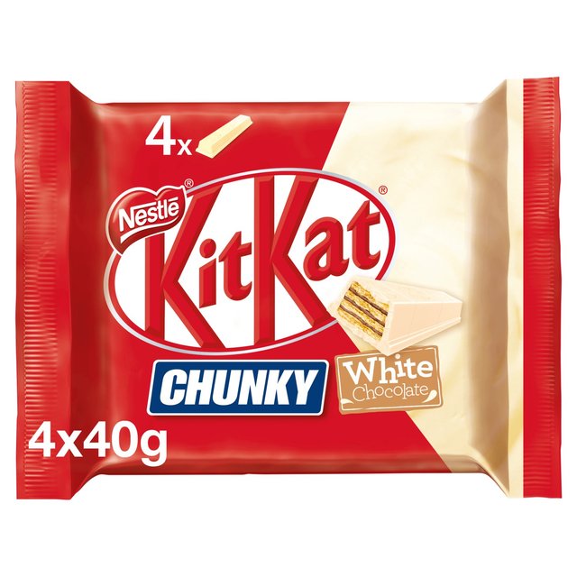 Kitkat Chunky White Chocolate Bar Multipack 4 Pack, 4x40g