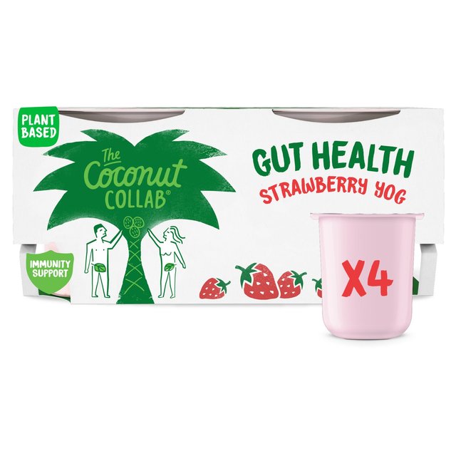 The Coconut Collaborative Gluten Free Gut Health Strawberry Multipack, 4 x 100g