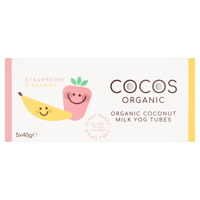 COCOS Organic Strawberry and Banana Coconut Yoghurt Tubes