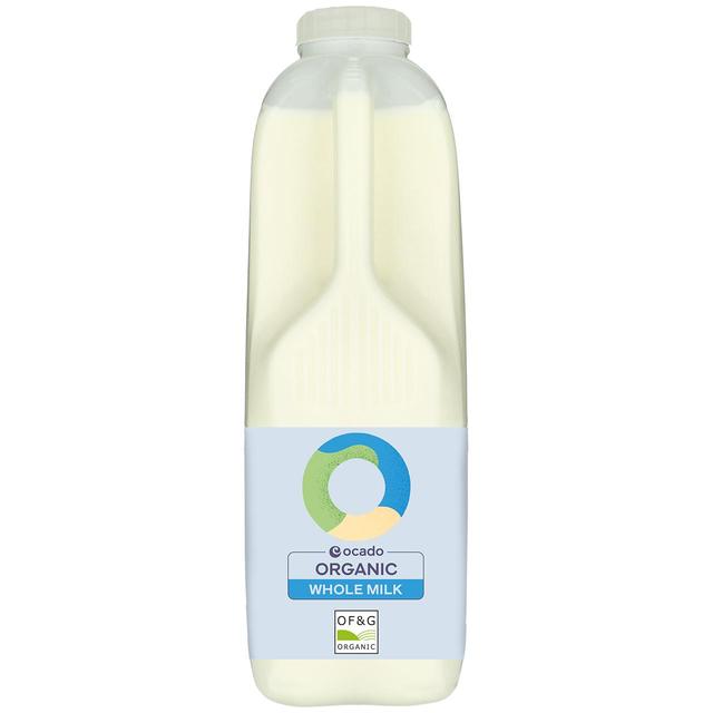 Ocado Organic British Whole Milk 2 Pints, 1.136L