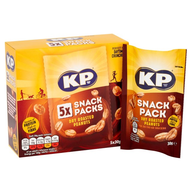 KP Dry Roasted Peanuts Multipack, 5 x 30g
