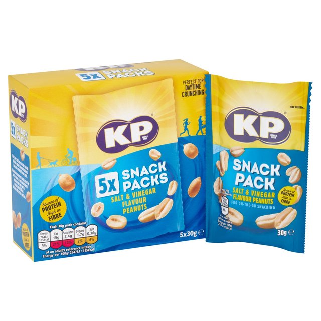 KP Salt & Vinegar Peanuts Multipack, 5 x 30g
