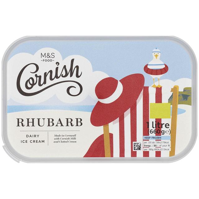 M & S Cornish Rhubarb Ice Cream, 1L