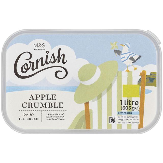 M & S Cornish Apple Crumble Dairy Ice Cream, 1L