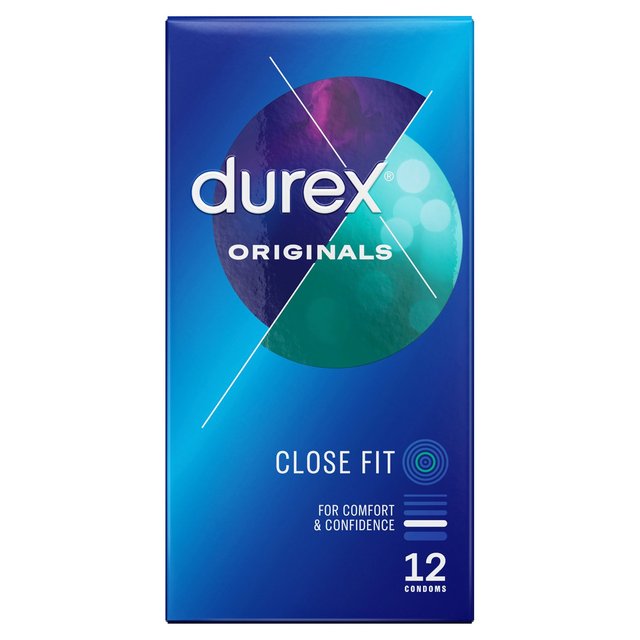 Durex Originals Condoms With Silicone Lube Close Fit, 12 Per Pack