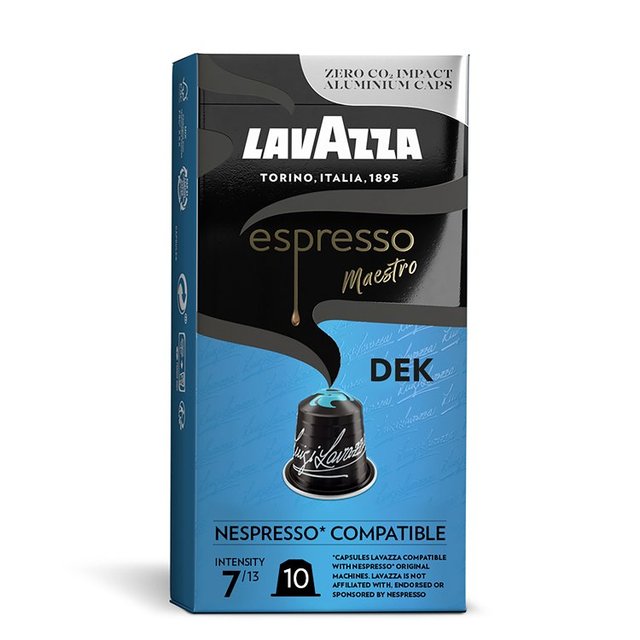 Lavazza Decaf Aluminium Nespresso Compatible Capsules, 10 Per Pack