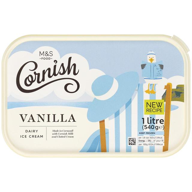 M & S Cornish Vanilla Dairy Ice Cream, 1000ml