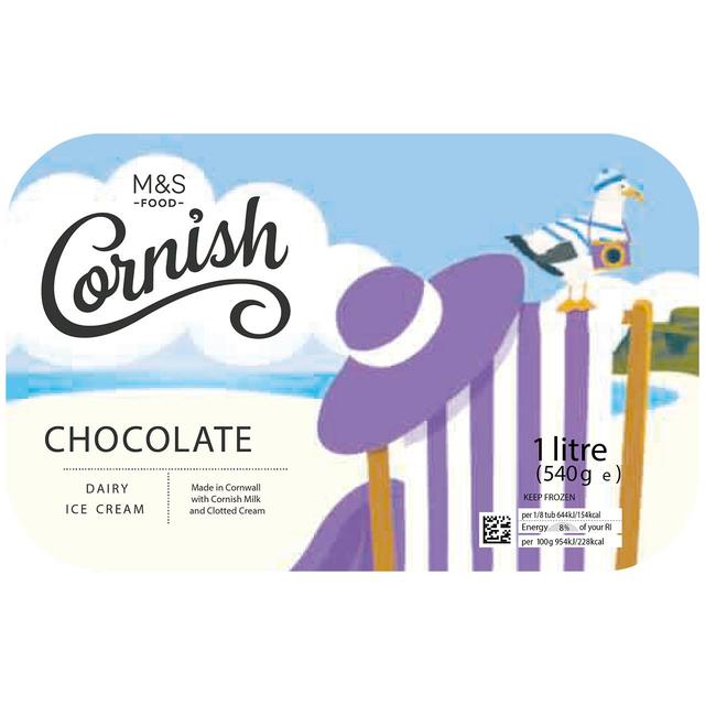 M & S Cornish Clotted Cream Chocolate Ice Cream, 1000ml