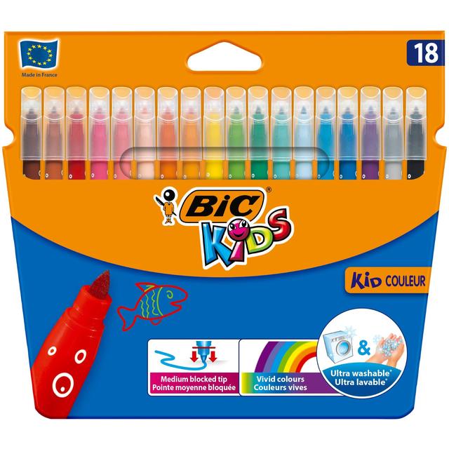 BIC UK Black, Red and Pink BIC Couleur Colouring Felt Pens Wallet, One Size
