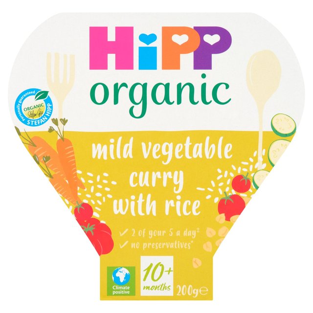 HiPP Organic Mild Vegetable Curry & Rice Toddler Tray Meal 10+ Months, 200g