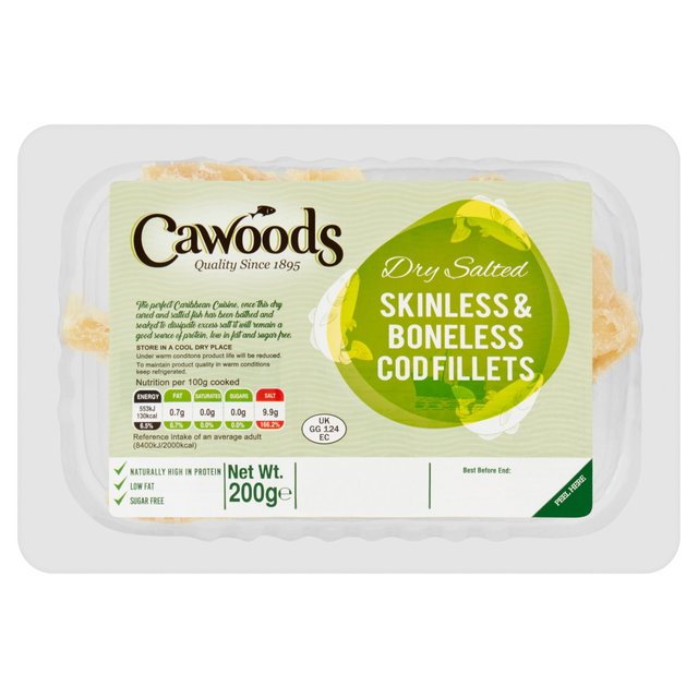 Cawoods Skinless & Boneless Cod, 200g