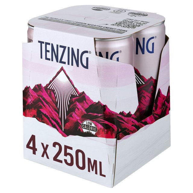 Tenzing Natural Energy Raspberry & Yuzu Pack, 4 x 250ml