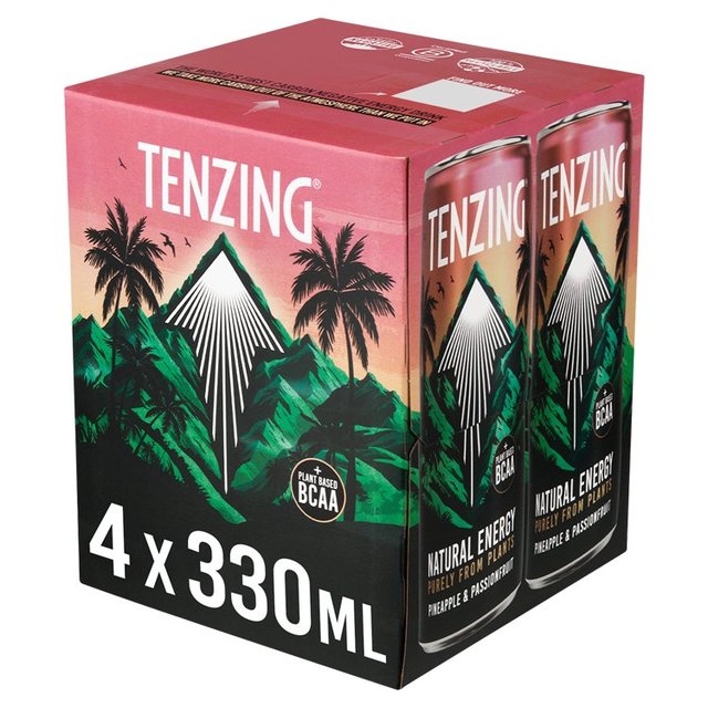 Tenzing Natural Energy Pineapple & Passionfruit Bcaa Pack, 4 x 330ml